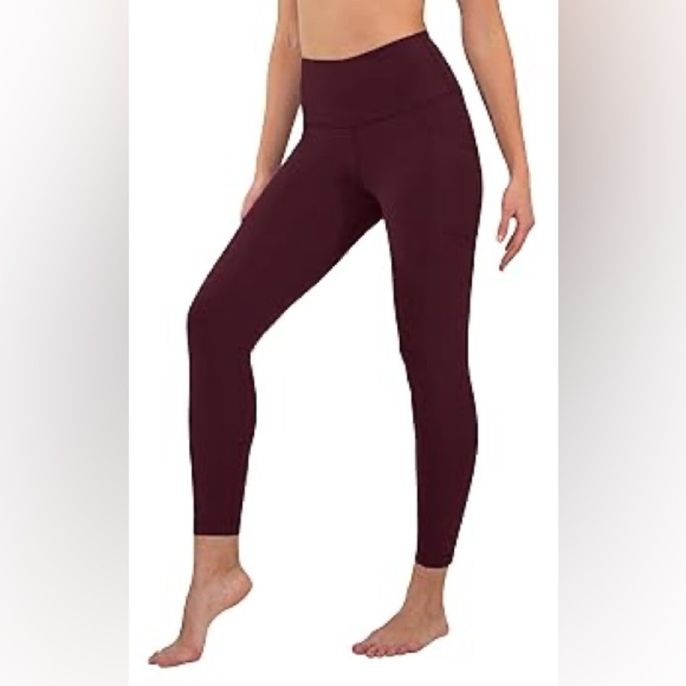 NWOT 90 Degree By Reflex Maroon Purple Active Leggings Size Small